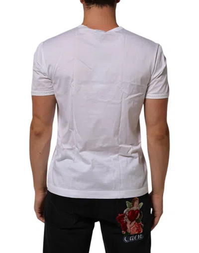 Pre-owned Dolce & Gabbana White Cotton Crew Neck Underwear Tee Men's T-shirt ()