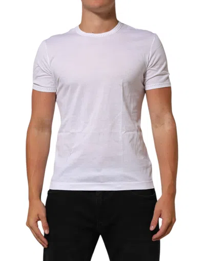 Pre-owned Dolce & Gabbana White Cotton Crew Neck Underwear Tee Men's T-shirt ()