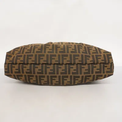 Pre-owned Fendi Brown Pink Nylon Canvas Shoulder Bag ()