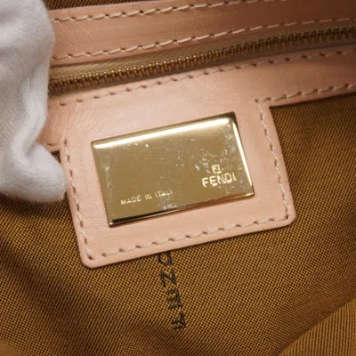 Pre-owned Fendi Brown Pink Nylon Canvas Shoulder Bag ()