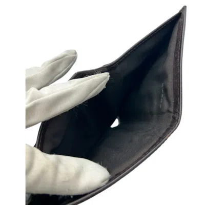 Pre-owned Fendi Zucca Brown Leather Wallet (tri-fold) ()