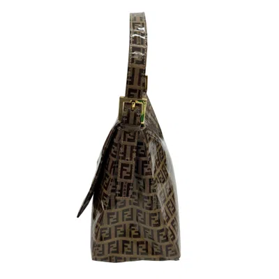 Pre-owned Fendi Zucchino Beige Patent Leather Shoulder Bag ()