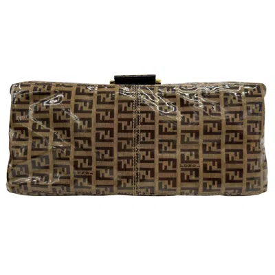 Pre-owned Fendi Zucchino Beige Patent Leather Shoulder Bag ()