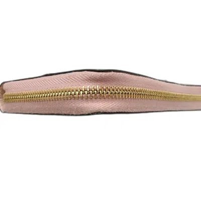 Pre-owned Gucci Beige Dusty Pink Gg Supreme Long Wallet (bi-fold) ()
