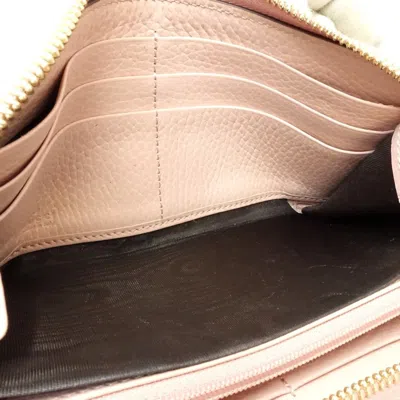 Pre-owned Gucci Beige Dusty Pink Gg Supreme Long Wallet (bi-fold) ()