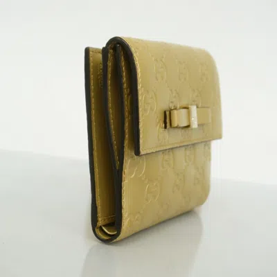 Pre-owned Gucci Beige Leather Wallet (bi-fold) () In Sand