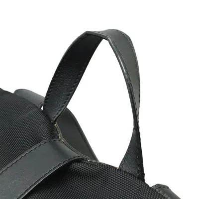 Pre-owned Gucci Black Green Red Color Canvas Leather Backpack ()