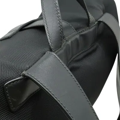 Pre-owned Gucci Black Green Red Color Canvas Leather Backpack ()