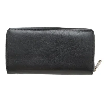 Pre-owned Gucci Black Leather Long Wallet (bi-fold) ()