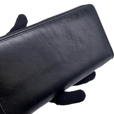 Pre-owned Gucci Black Leather Long Wallet (bi-fold) ()