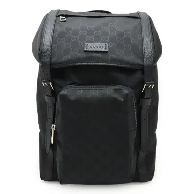 Pre-owned Gucci Black Nylon Leather Backpack ()