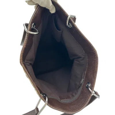 Pre-owned Gucci Gg Canvas Brown Leather Canvas Tote Bag ()