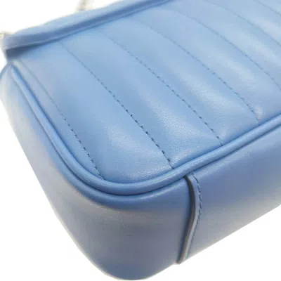 Pre-owned Gucci Gg Marmont Blue Light Blue Leather Shoulder Bag ()