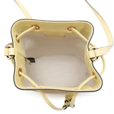 Pre-owned Gucci Yellow Gg Canvas Leather Shoulder Bag ()