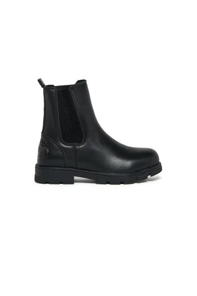 Diesel D-hammer Elastic Leather Boots In Black