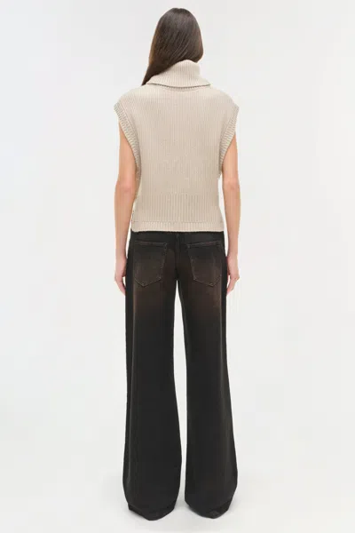 Simkhai Women's Kove Double Waistband Denim Pants In Terranea In Brown
