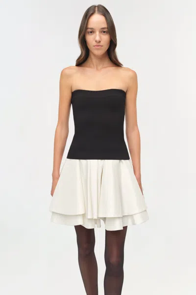 Simkhai Isabelle Taffeta Knit Mini Dress In Black/multi In Multi