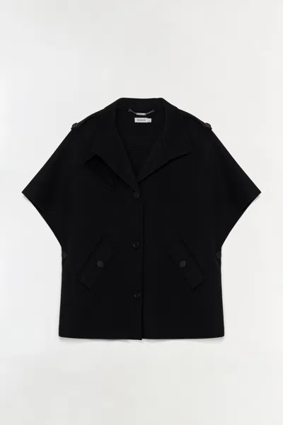 Simkhai Jones Wool Cape Jacket In Black In Black