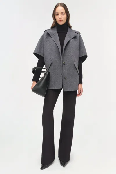 Simkhai Jones Wool Cape Jacket In Heather Grey In Gray