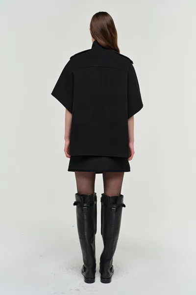 Simkhai Jones Wool Cape Jacket In Black In Black