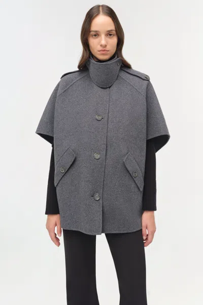 Simkhai Jones Wool Cape Jacket In Heather Grey In Gray