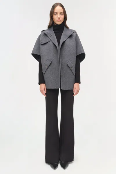 Simkhai Jones Wool Cape Jacket In Heather Grey In Gray