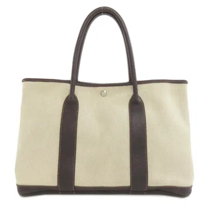 Pre-owned Hermes Garden Marron Toile H Negonda Leather Tote Bag ()