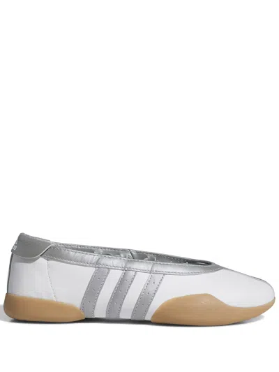 Adidas Originals Taekwondo Mei Ballet Metallic Leather-trimmed Leather Sneakers In Silver