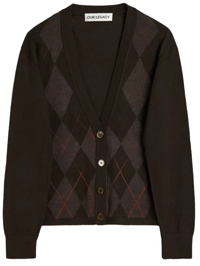 Our Legacy Argyle Pattern Long Sleeve Knitwear Top In Multi