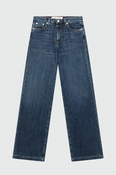 Roy Rogers Flattering Flare Fit Denim Jeans With Belt Loops And Logo Button Closure In Blue