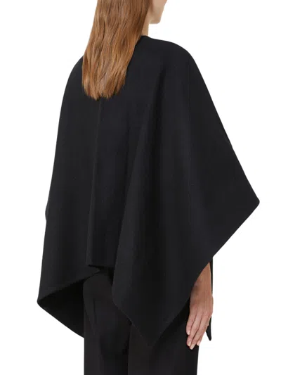 Max Mara Alpaca And Wool Cape In Black