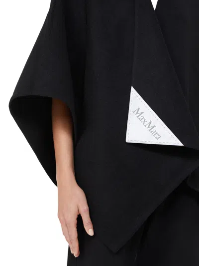Max Mara Alpaca And Wool Cape In Black