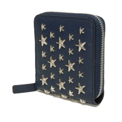Pre-owned Jimmy Choo Navy Leather Wallet (bi-fold) () In Blue