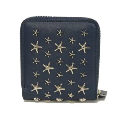 Pre-owned Jimmy Choo Navy Leather Wallet (bi-fold) () In Blue