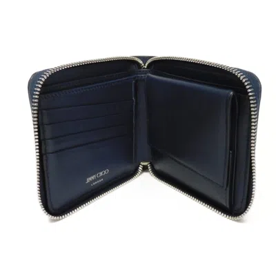 Pre-owned Jimmy Choo Navy Leather Wallet (bi-fold) () In Blue