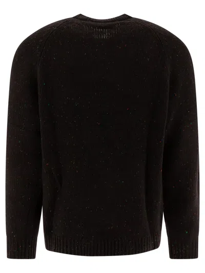 Carhartt Crew Neck Sweater With Logo Patch In Black