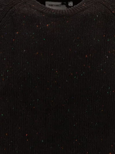 Carhartt Crew Neck Sweater With Logo Patch In Black