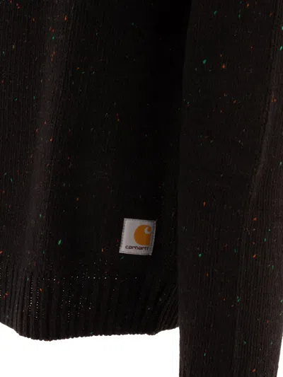 Carhartt Crew Neck Sweater With Logo Patch In Black