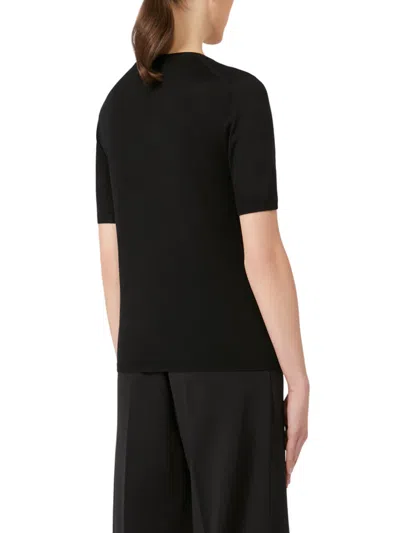 Max Mara Basic Wool Crew Neck Sweater In Black