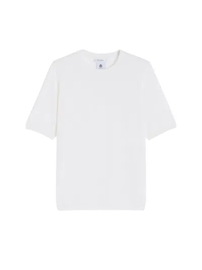 Max Mara Basic Slim Fit Wool Sweater Crew Neck In White