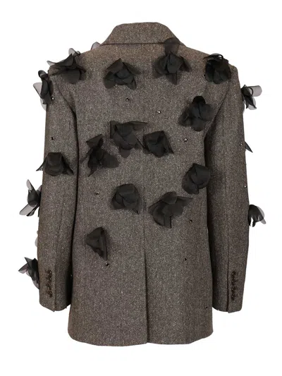 Stella Maxwell X Marella Blazer With Flowers By Stella Maxwell Jackets Grey In Black