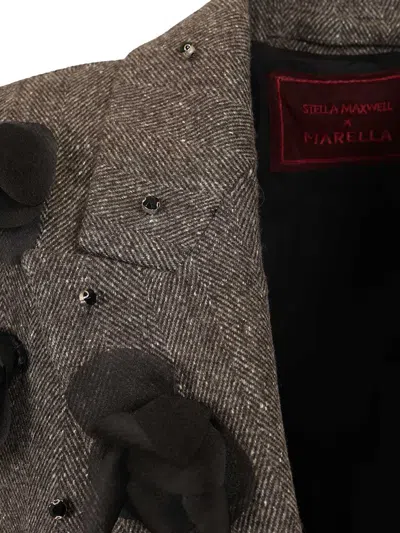 Stella Maxwell X Marella Blazer With Flowers By Stella Maxwell Jackets Grey In Black