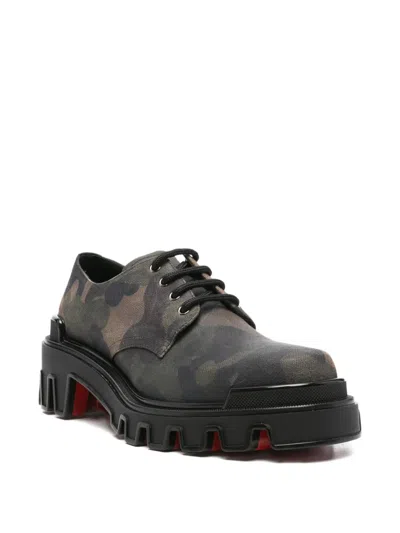 Christian Louboutin Camouflage Lace-up Low-top Shoes In Multi