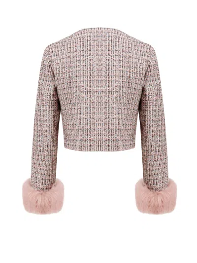 Self-portrait Self Portrait Crystal-embellished Tweed Jacket In Multi