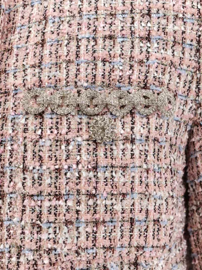 Self-portrait Self Portrait Crystal-embellished Tweed Jacket In Multi