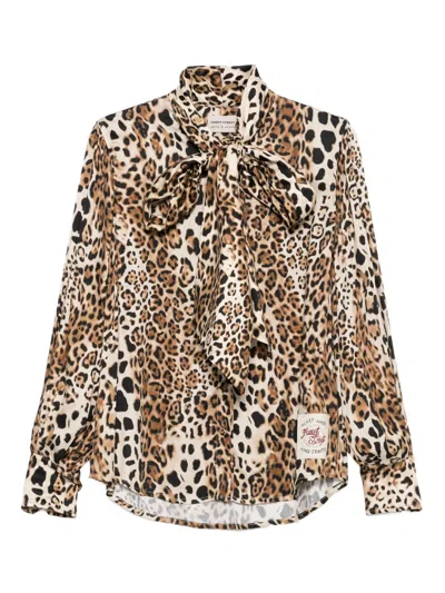 Front Street 8 Bow-tie Printed Blouse In Multi