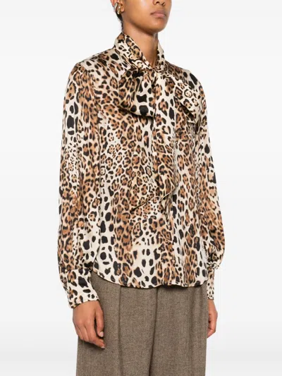 Front Street 8 Bow-tie Printed Blouse In Multi