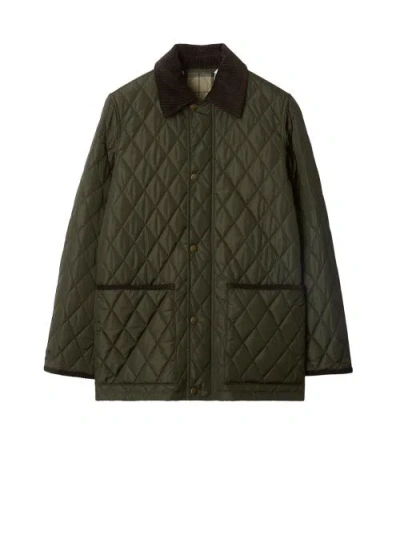 Burberry Tal Quilted Nylon Barn Jacket Clothing In Green