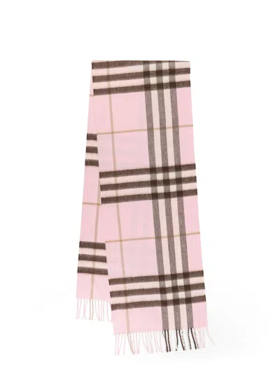 Burberry Check Cashmere Scarf In Pink