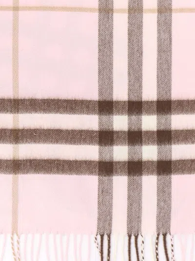 Burberry Check Cashmere Scarf In Pink